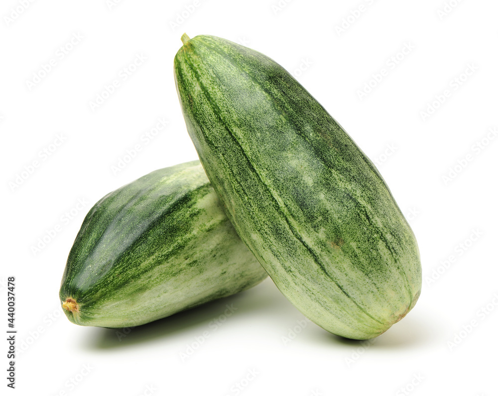 Muskmelon (yangjiaomitianguo) on white background Muskmelon (yangjiaomitianguo) on white background
