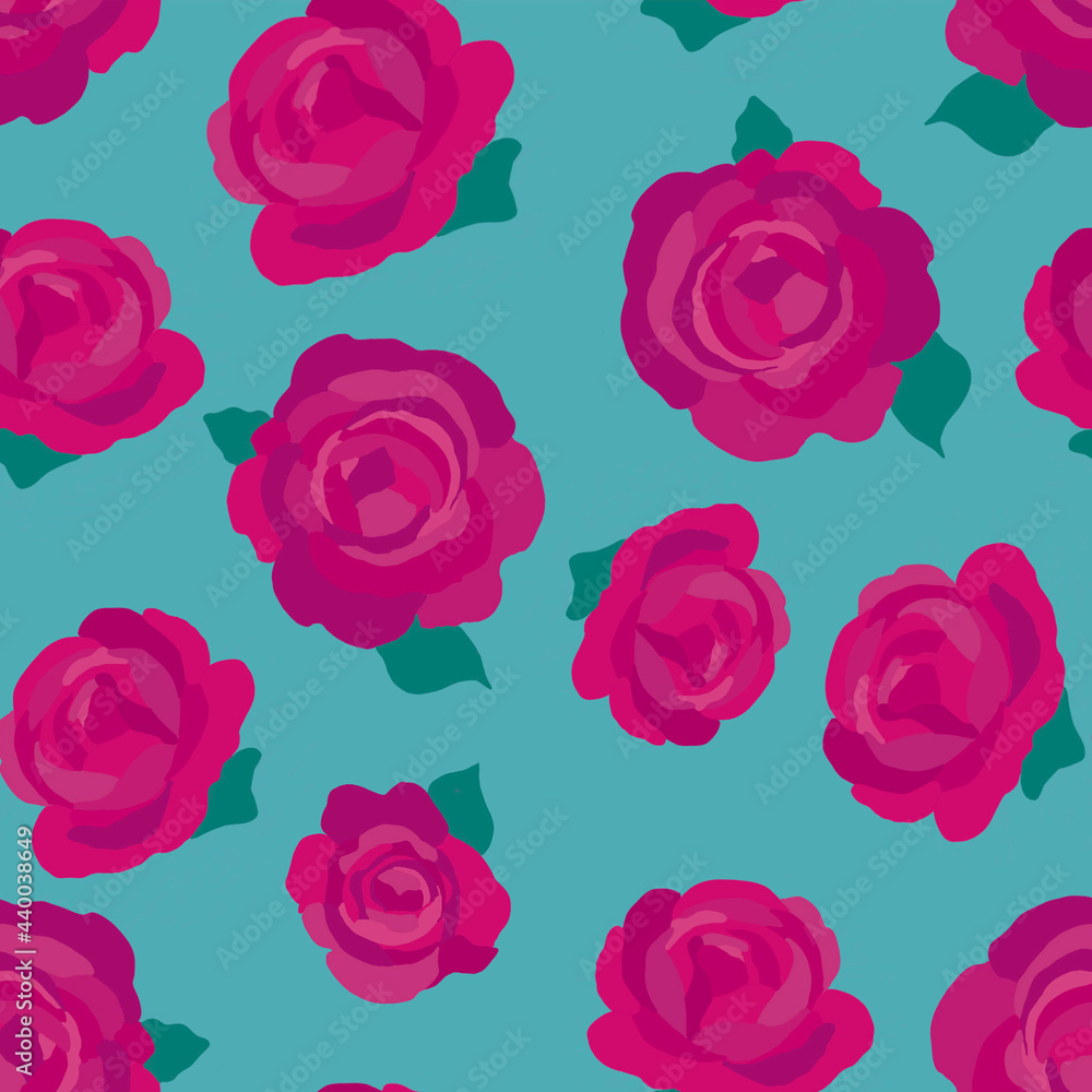 Seamless pattern roses Hand drawn, naturalistic flowers. Summer print. Design for fabric, textile, packaging, flower shop, website, florist Seamless pattern roses Hand drawn, naturalistic flowers. Summer print. Design for fabric, textile, packaging, flower shop, website, florist