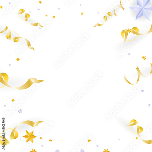 Golden Ribbon on isolated white background ,Vector illustration EPS 10