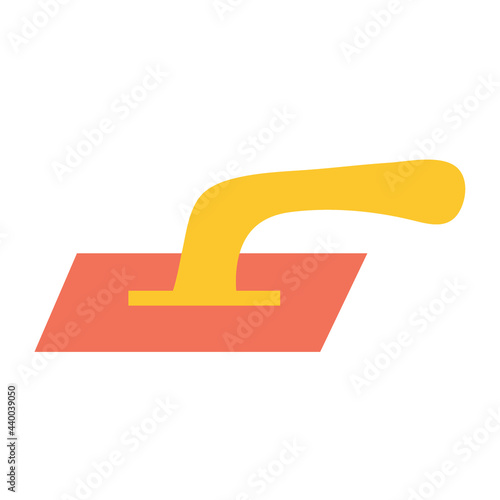 Rectangular spatula on an isolated background. Construction or renovation. Construction tools as a design element or logo.
