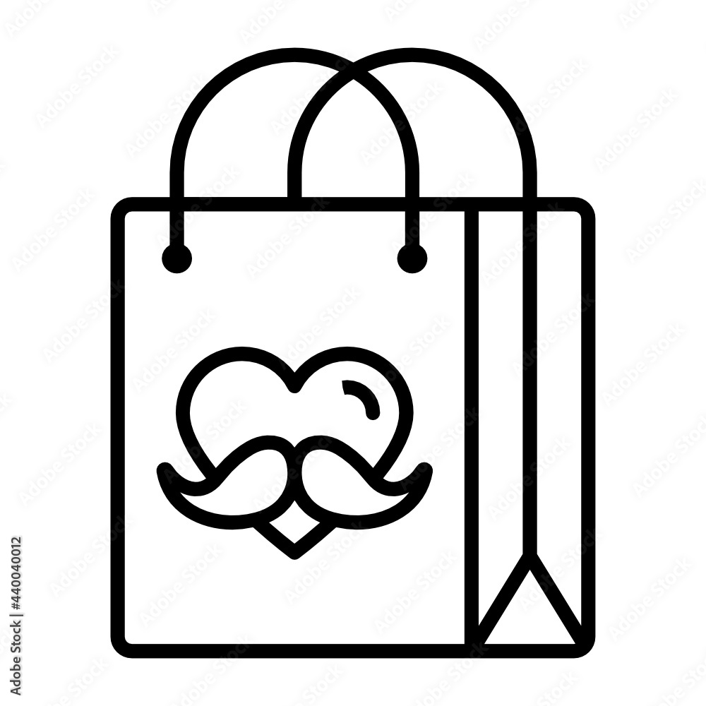 Merchandising Shopping Bag printinted with Heart and moustache Concept Vector Icon Design, Happy Fathers Day Symbol, Dads Gift Elements Sign, Parents Day Stock illustration Merchandising Shopping Bag printinted with Heart and moustache Concept Vector Icon Design, Happy Fathers Day Symbol, Dads Gift Elements Sign, Parents Day Stock illustration