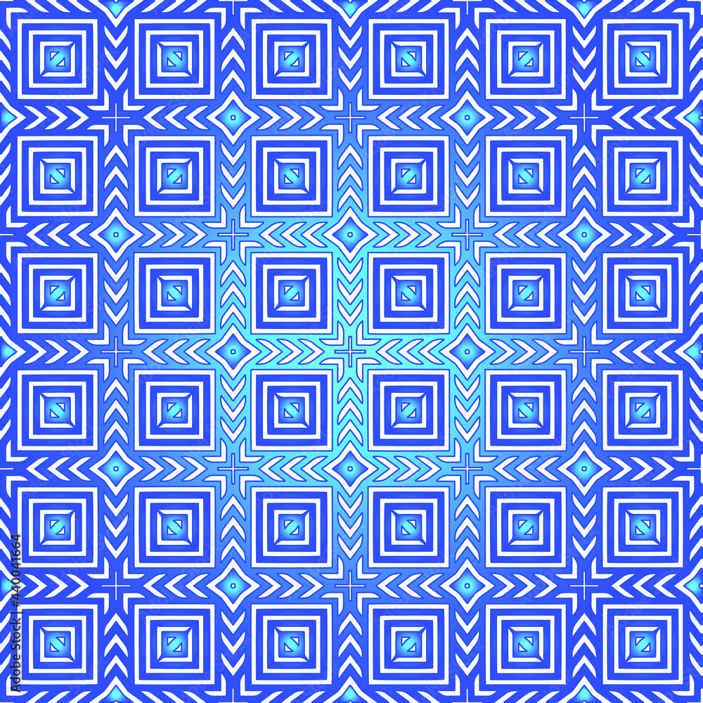 Geometric vector pattern with azure and blue gradient. simple ornament for wallpapers and backgrounds.