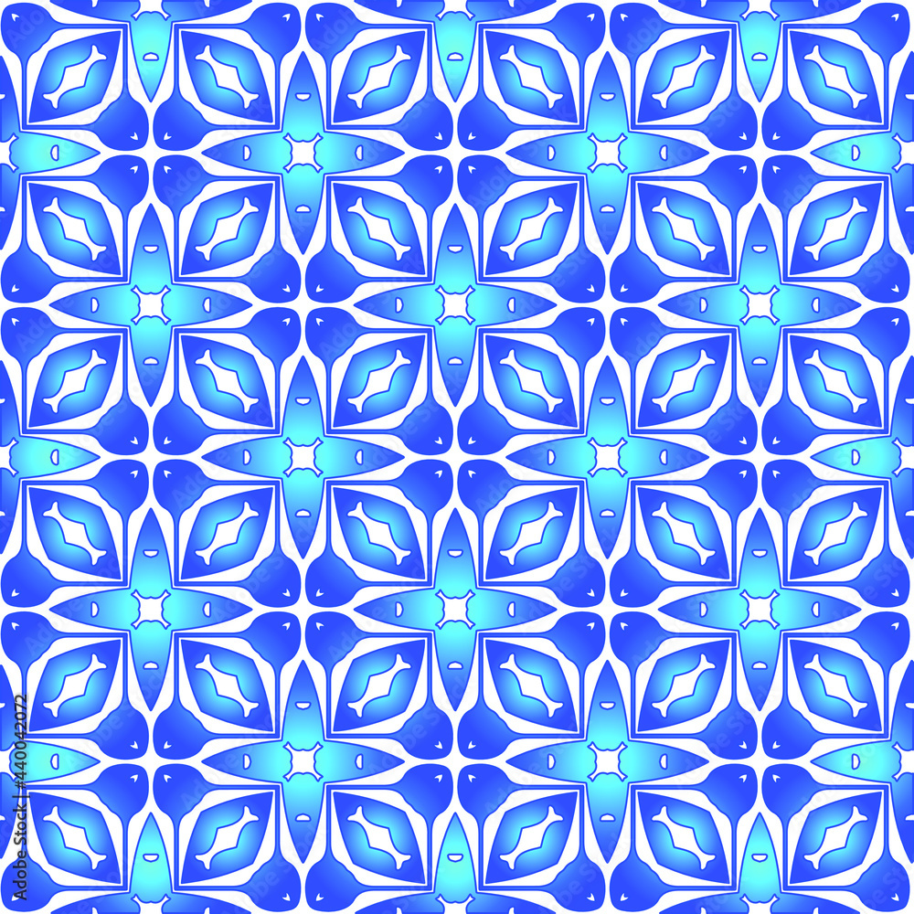 Geometric vector pattern with azure and blue gradient. simple ornament for wallpapers and backgrounds.