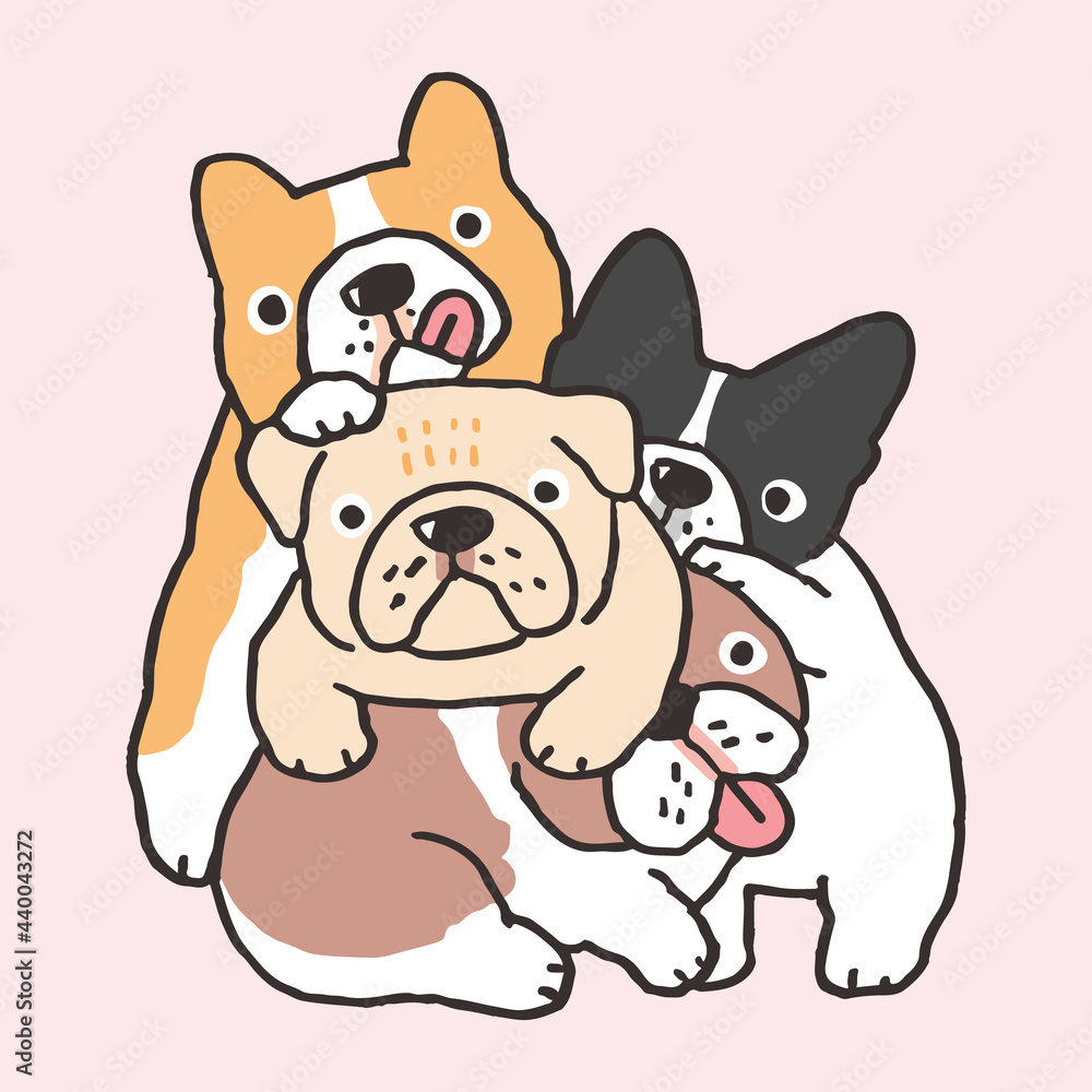 Vector Illustration of Cartoon Bulldog Design on Isolated Background Vector Illustration of Cartoon Bulldog Design on Isolated Background