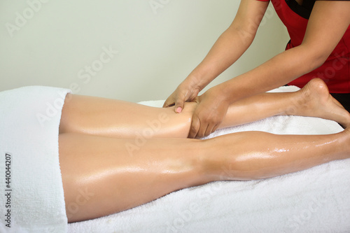 woman getting massage in beauty clinic