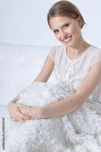 young  beautiful woman  in   bed