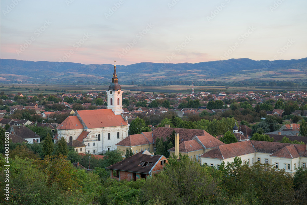 Beautiful nature in summer. Bela crkva,Serbia small town in south of Banat. Background, sunset image, colorful panorama, greeting card, postcard.