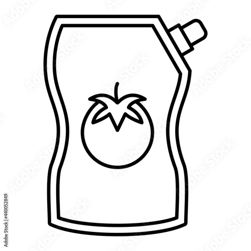 Vector Ketchup Outline Icon Design