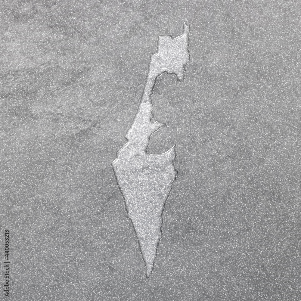 Map of Israel, silver background Stock Photo | Adobe Stock