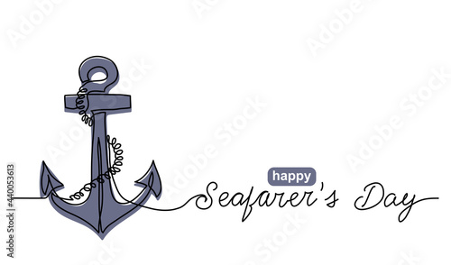 Valokuva Anchor with rope simple vector banner, poster, background