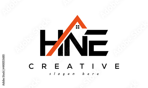 HNE letters real estate construction logo vector photo