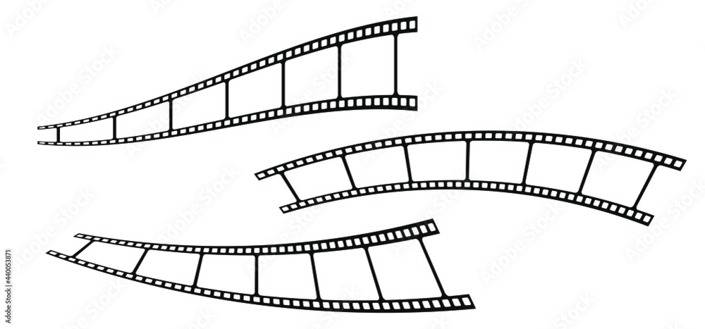 Fototapeta premium Old empty negative, dia 35 mm Film roll and film strip frame. flat vector photo, picture, image photography pictogram. Filmstrip icon. For camera, cinema, photographic film. 