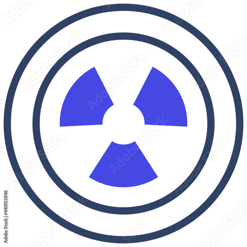 A flat design, icon of radiation