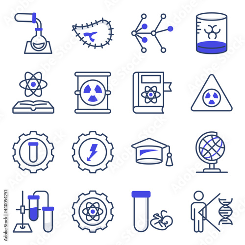 Pack of Science and Experiments Flat Icons