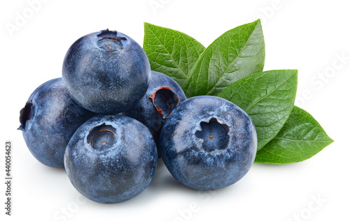Fotografering Organic blueberry isolated on white background