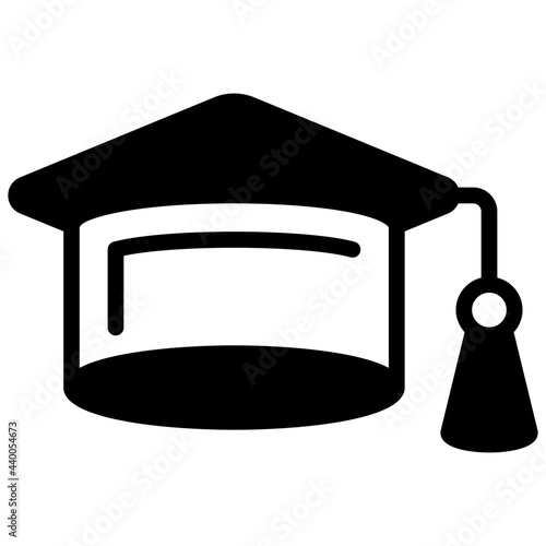 Academic cap icon, vector design of mortarboard