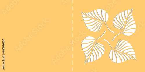 Vector floral card cut template