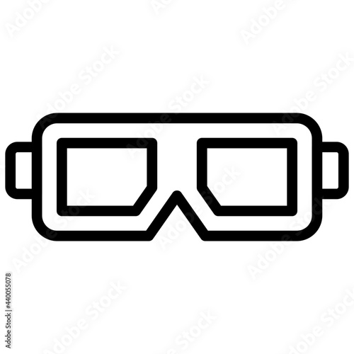 Editable linear design icon of goggles, eyewear accessory