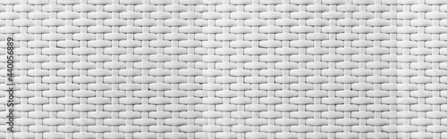 Panorama of White rattan wooden table top pattern and background seamless photo