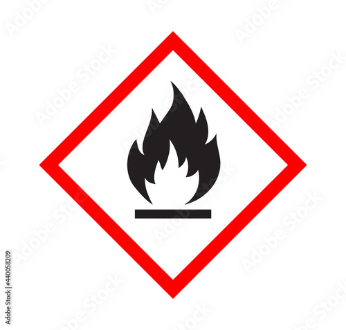 Flammable icon isolated on white background. Flammable warning sign. Vector illustration.