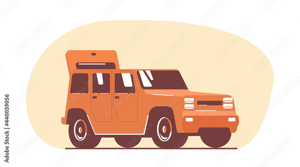 SUV car with open boot. Vector flat style illustration.