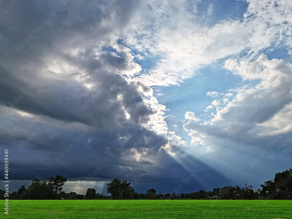 clouds over the field