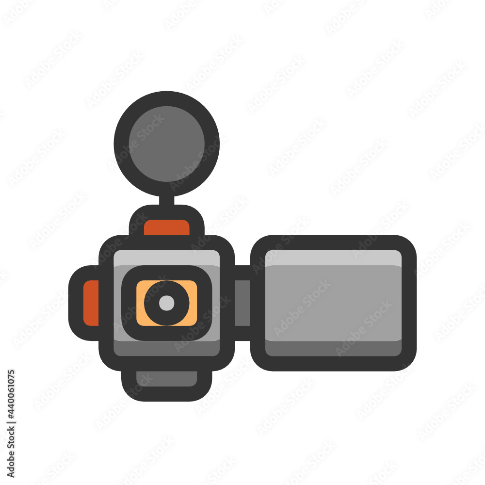Fototapeta premium Camcorder filled outline icon.