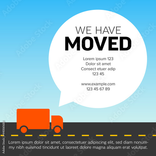 We are moving minimalistic light color flyer template