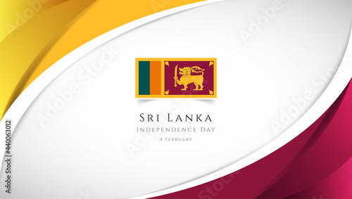 Abstract independence day of Sri Lanka country banner with elegant 3D background