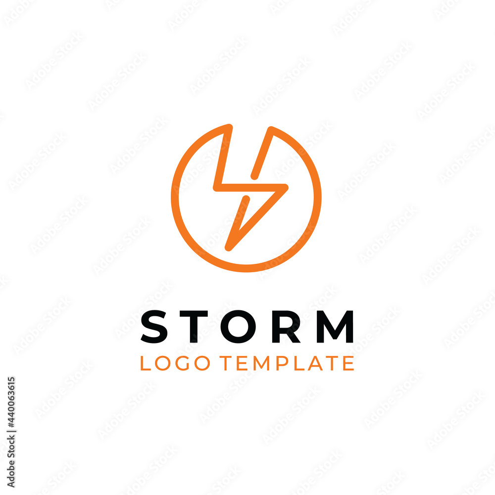 Circular Electric Bolt Line Initial Letter S for Storm Thunder Power Flash Logo Design Circular Electric Bolt Line Initial Letter S for Storm Thunder Power Flash Logo Design