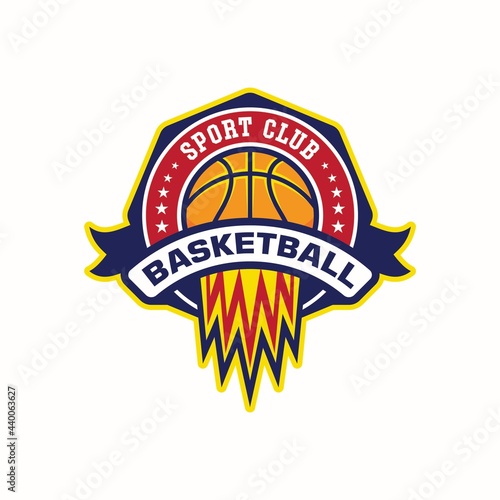 College basketball emblem logo