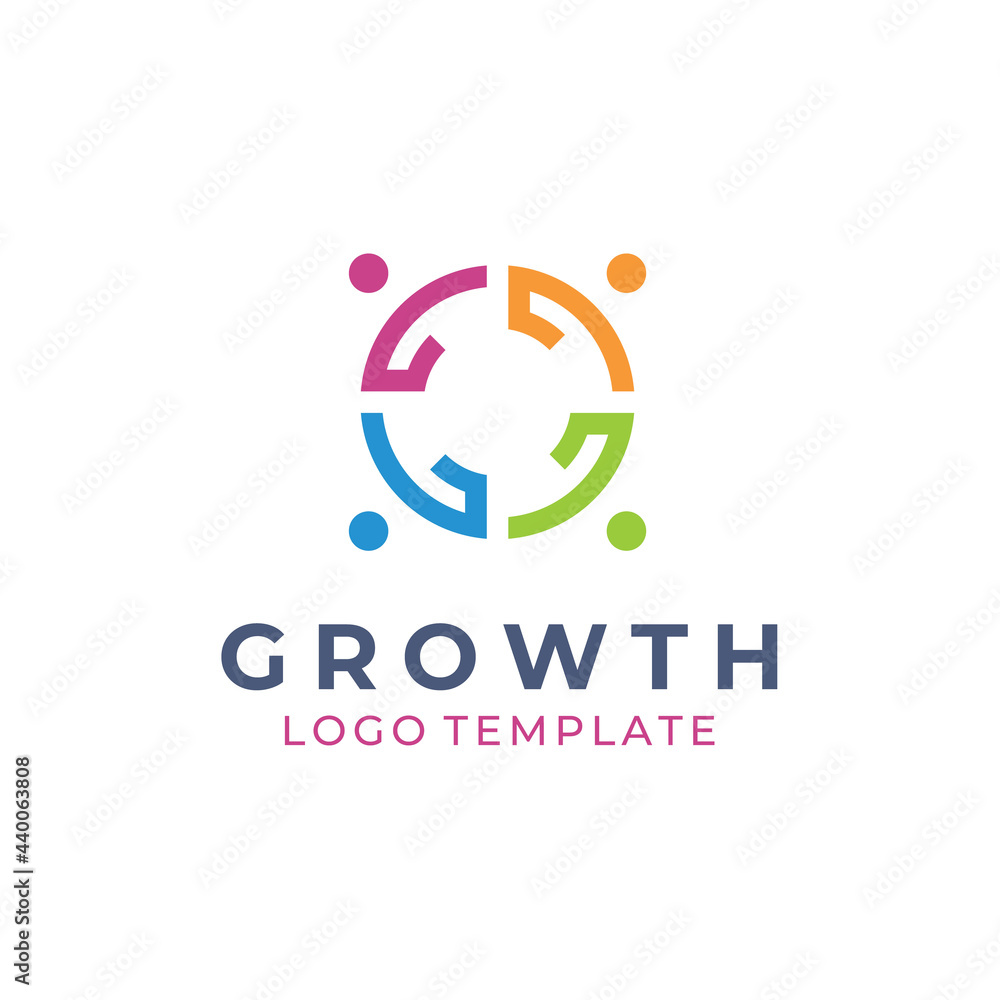 Circular Link Initial Letter G Growth Group Gathering for human culture social club, people together, community teamwork Circular Link Initial Letter G Growth Group Gathering for human culture social club, people together, community teamwork