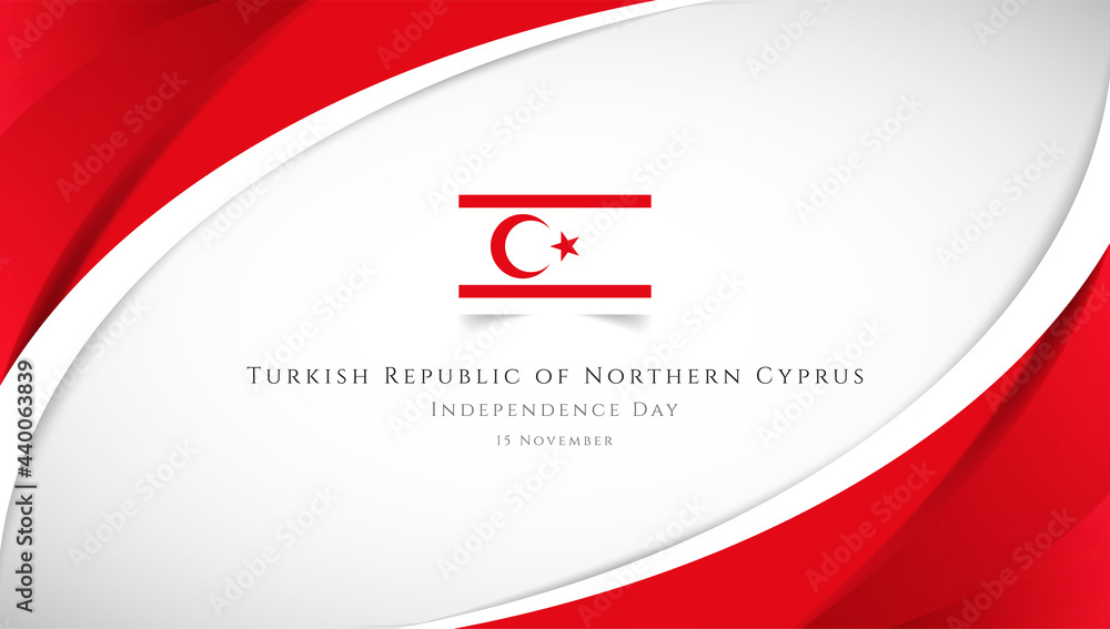 Abstract independence day of Turkish Republic of Northern Cyprus country banner with elegant 3D background - obrazy, fototapety, plakaty 