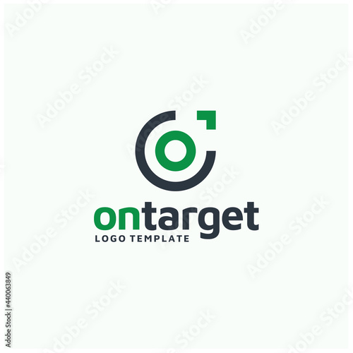 Initial Letter O with Pointer Arrow for Aim Target Cursor Logo Design