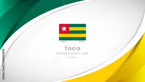 Abstract independence day of Togo country banner with elegant 3D background