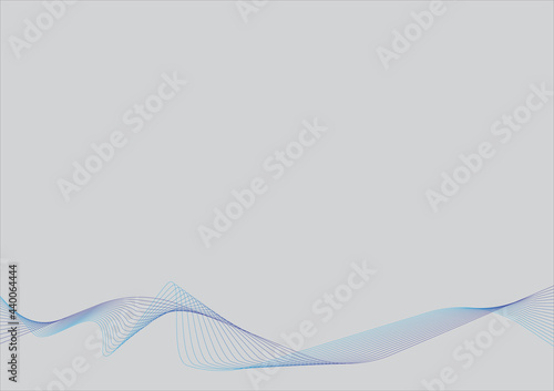 fluid flow wave abstract design element Isolated illustration on a gray background.