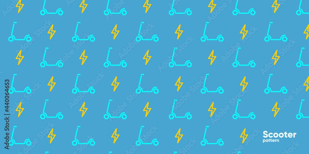 Electric scooter. Set of flat vector illustrations. City transport, simple background image. Patterns. Ideal for banner, poster or flyer. Electric scooter. Set of flat vector illustrations. City transport, simple background image. Patterns. Ideal for banner, poster or flyer.