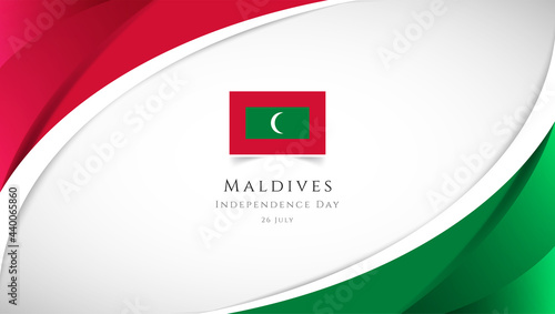 Abstract independence day of Maldives country banner with elegant 3D background