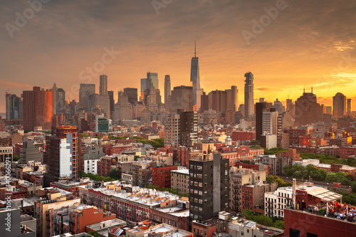 New York, New York, USA Lower Manhattan City Skyline