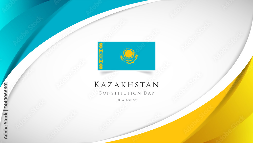 Fototapeta premium Abstract independence day of Kazakhstan country banner with elegant 3D background