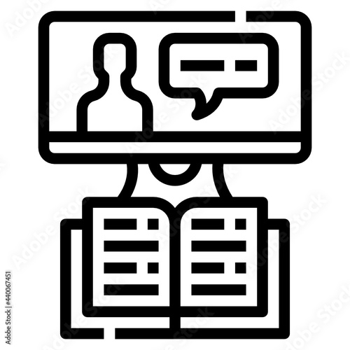 leaning line icon