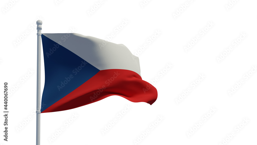 Czech Republic flag, waving in the wind - 3d rendering - CGI Czech Republic flag, waving in the wind - 3d rendering - CGI