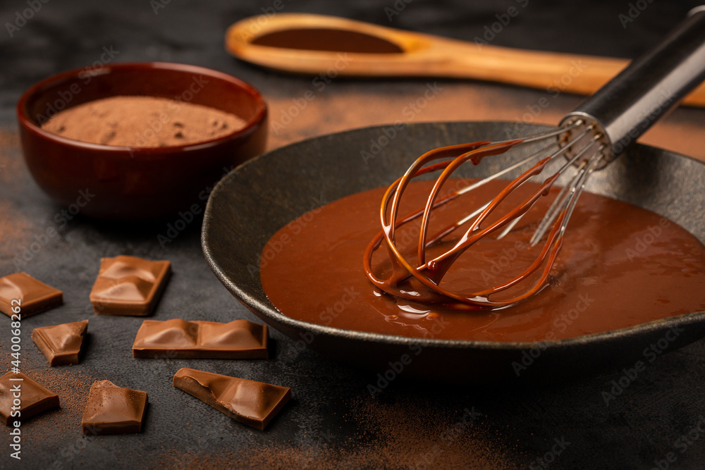 Foto de Delicious chocolate ganache. Hot chocolate. do Stock Adobe Stock