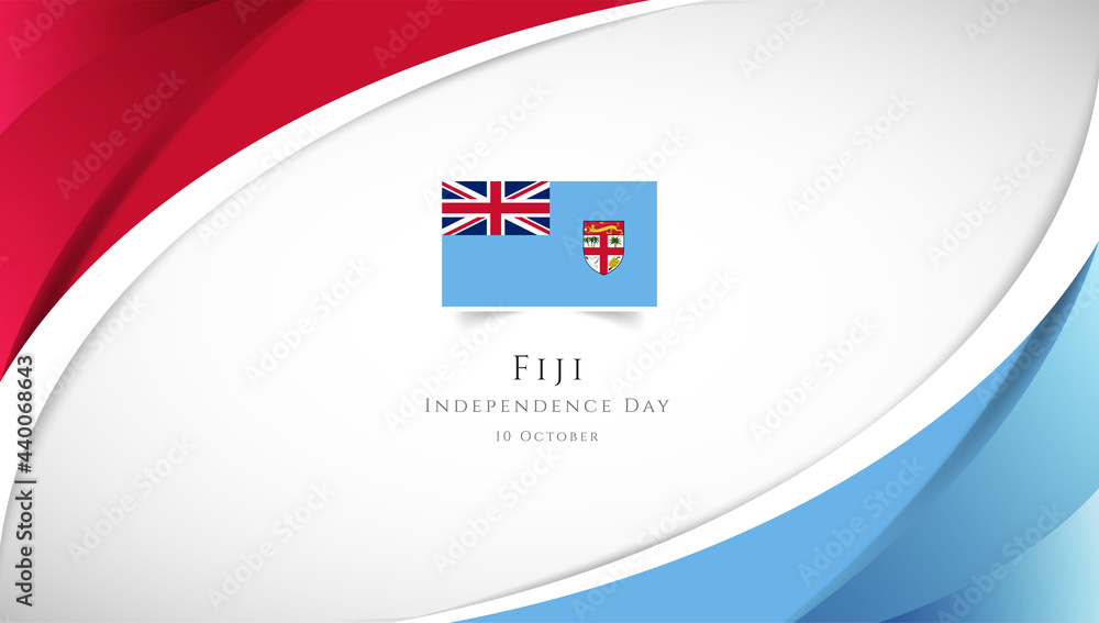 Abstract independence day of Fiji country banner with elegant 3D background