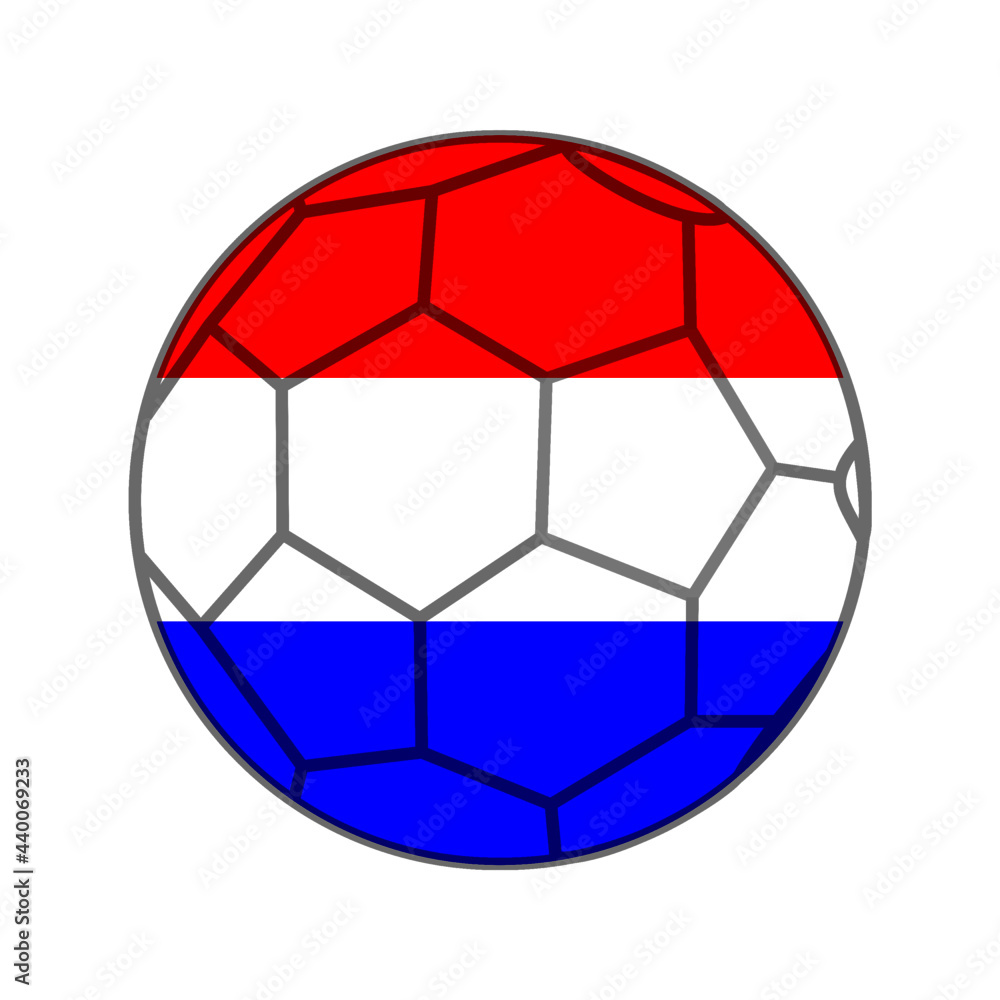 Obraz premium Dutch flag on soccer ball vector image