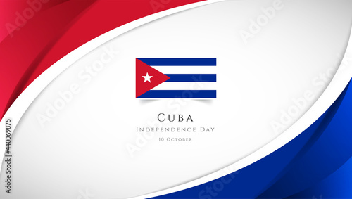 Abstract independence day of Cuba country banner with elegant 3D background