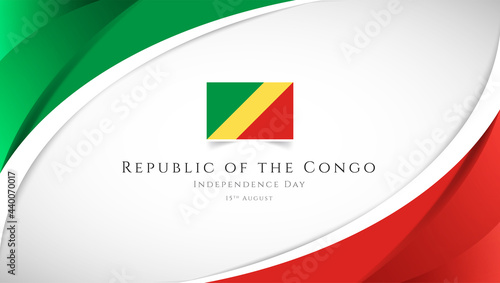 Abstract independence day of Republic of the Congo country banner with elegant 3D background