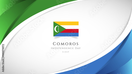 Abstract independence day of Comoros country banner with elegant 3D background