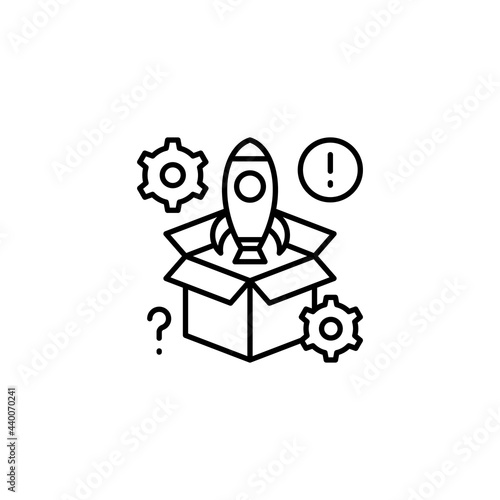 product launch icon in vector. Logotype