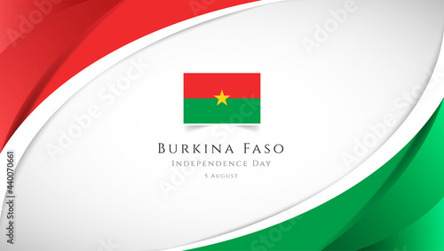 Abstract independence day of Burkina Faso country banner with elegant 3D background